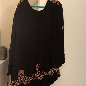 Free people black embroidered dress